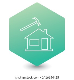 Roofer / slater icon. Vector illustration