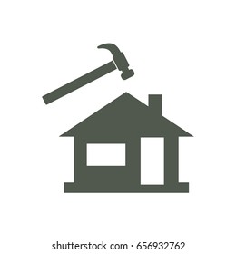 Roofer / slater icon. Vector illustration