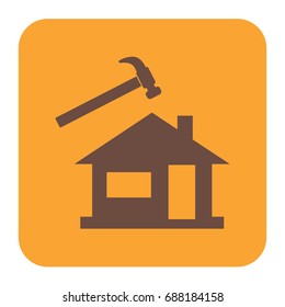 Roofer / slater icon. Vector illustration