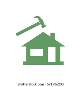 Roofer / slater icon. Vector illustration