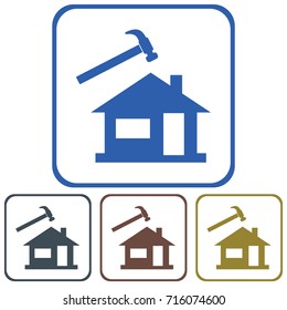 Roofer / slater icon. Vector illustration