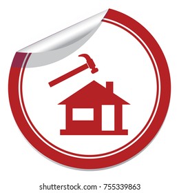 Roofer / slater icon. Vector illustration