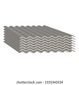 Roofing asbestos slate.Vector isometric and 3D view.