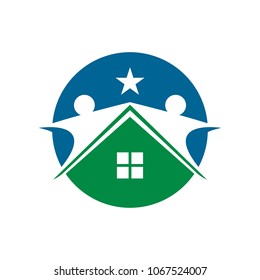 Roofing Company Logo. Home Symbol. Resident Icon.  vector eps 10.