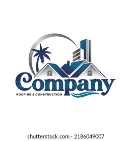 Plantilla vectorial del logotipo de la compañía de techo