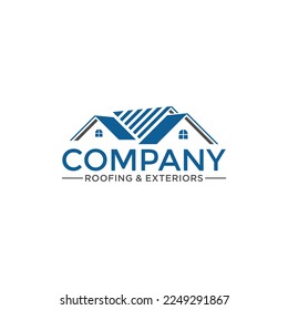 Roofing company vector logo design template