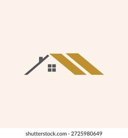 Diseño de logotipo de bienes raíces de construcción de techos, icono de techo de casa moderna