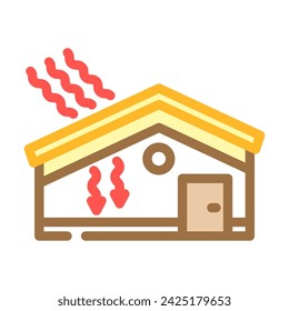 vector de icono de color de eficiencia energética de techos. señal de eficiencia energética de techos. ilustración de símbolo aislado
