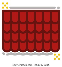Roofing Icon  in Flat Style. Color Fill