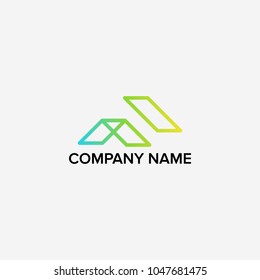 Roofing and letter F logo design