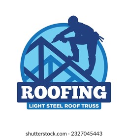 The Roofing Logo Design. Light Steel Roof Truss Work