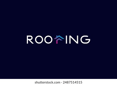 Roofing Logo, letter F with roof icon combination in text Roofing typography logo, vector illustration