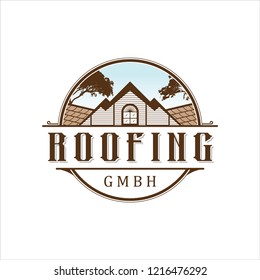 Roofing Logo Vintage