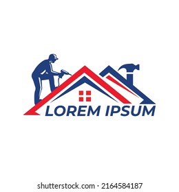 Roofing And Property logos Template. Roofers vector logo and icon