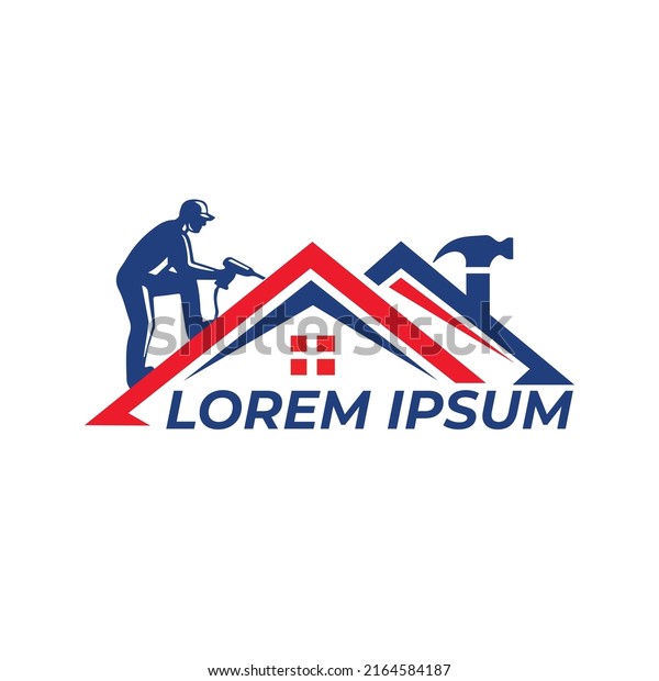 Roofing Property Logos Template Roofers Vector Stock Vector (Royalty