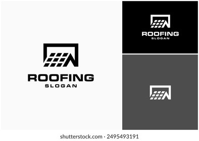 Roofing Roof Tiles Home House Architecture Construction Built Simple Vector Logo Design Illustration