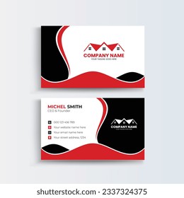 Roofing Service Business card template real estate, apartment, condo, house, rental, business. brand, branding, logotype, company, corporate, identity. Clean, modern and elegant style design