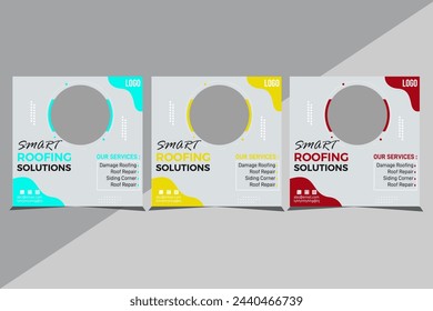 Roofing service company social media post, roofing company, roofing company promotion