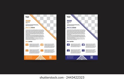 Roofing service flyer brochure cover template and handyman home repair leaflet design with building solution poster layout