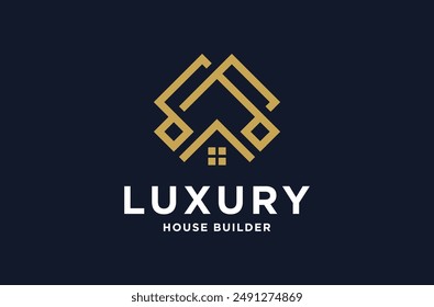 roofing service logo design premium vector