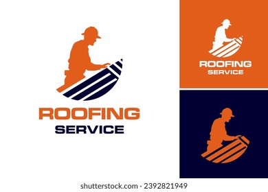 Roofing Service Logo is a minimalist and professional design suitable for roofing companies, contractors, or businesses in the construction industry looking for a clean and impact logo.