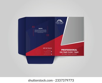 Roofing Service Presentation folder design for files, Roof repair, worker replacing gray tiles or shingles on house, Roofing - construction worker standing on a roof covering it with tiles.