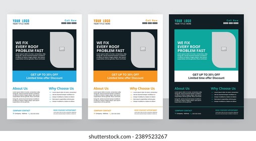 Roofing services flyer design template