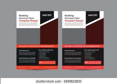 Roofing Services Flyers Templates & Designs, Vector page layouts for multipurpose Design.