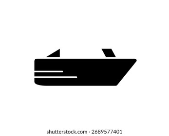 Roofless speed boat icon isolated on white background.