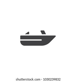 Roofless speed boat vector icon. filled flat sign for mobile concept and web design. Pleasure boat simple solid icon. Symbol, logo illustration. Pixel perfect vector graphics