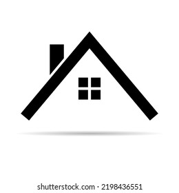 Roofs house silhouette icon, city concept template panorama, landscape vector illustration .