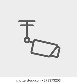 Rooftop antenna icon thin line for web and mobile, modern minimalistic flat design. Vector dark grey icon on light grey background.