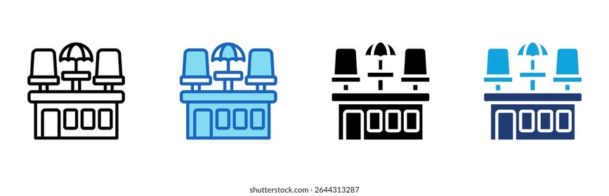 Icono de barra en la azotea Multi Style Ilustración vectorial