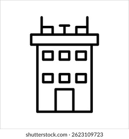 Rooftop deck Icon Symbol isolated white background. vector illustration. color editable.