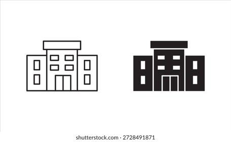 Rooftop deck linear icon set. Panoramic terrace. Luxurious penthouse balcony. vector illustration on white background