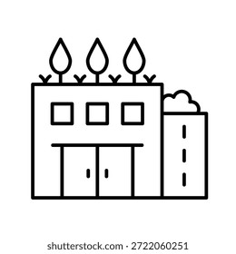 Ilustración vectorial de icono de contorno de jardín en la azotea