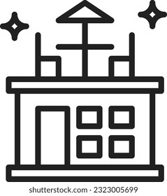 Icono de techo. Adecuado para aplicaciones móviles.