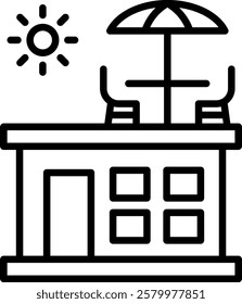 Rooftop icon line vector illustration