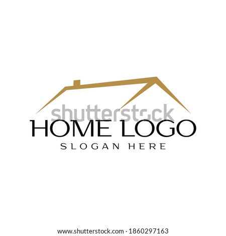 Rooftop logo with simple design style for real estate brand
