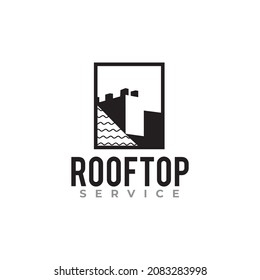 Rooftop or roofing service vector logo design