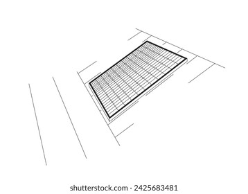 Rooftop solar energy system black and white 2D line cartoon object. Residential solar panels isolated vector outline item. Sustainable roof. Setup renewable energy monochromatic flat spot illustration