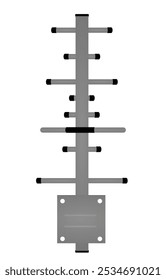 Fernsehantenne auf dem Dach. Vektorgrafik