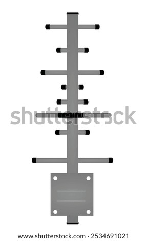 Rooftop tv antenna. vector illustration