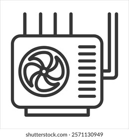 Rooftop Unit Icon Vector Illustration Outline