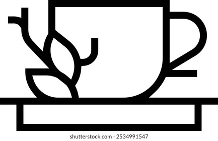 Icono de rooibos. Diseño de estilo lineal delgado aislado sobre fondo blanco