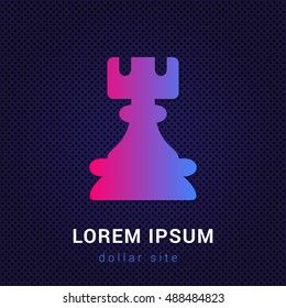Rook Blue & Red colorful gradient attractive bright material Icon / Logo Design
