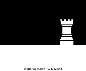 Rook, Chess Figure, Vector minimalism landing page 