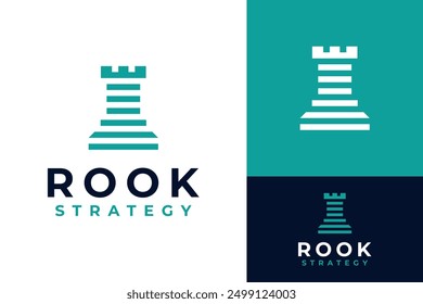 Rook Schach Financial Investment Stack Strategie Logo Design Branding-Vorlage