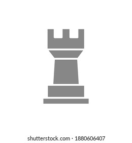 Rook Schachgrau Symbol. Brettspiel, Symbol für Tischunterhaltung