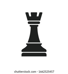 Rook chess icon. Boat chess icon. Modern Black color illustration of rook chess vector icon for web design